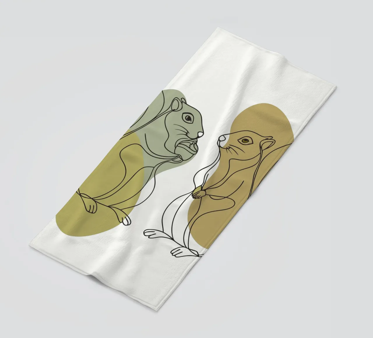 Two Squirrels beach towel by RELAXING TOUCH
