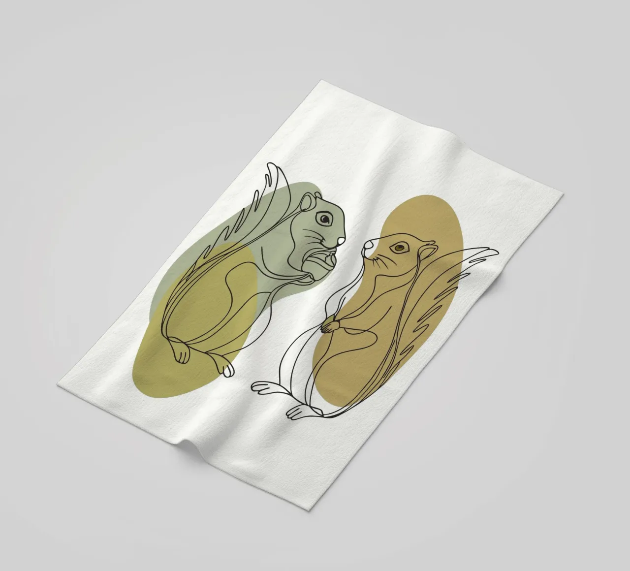 Two Squirrels beach towel by RELAXING TOUCH