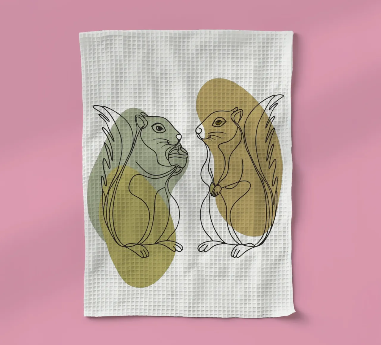 Two Squirrels tea towel by RELAXING TOUCH