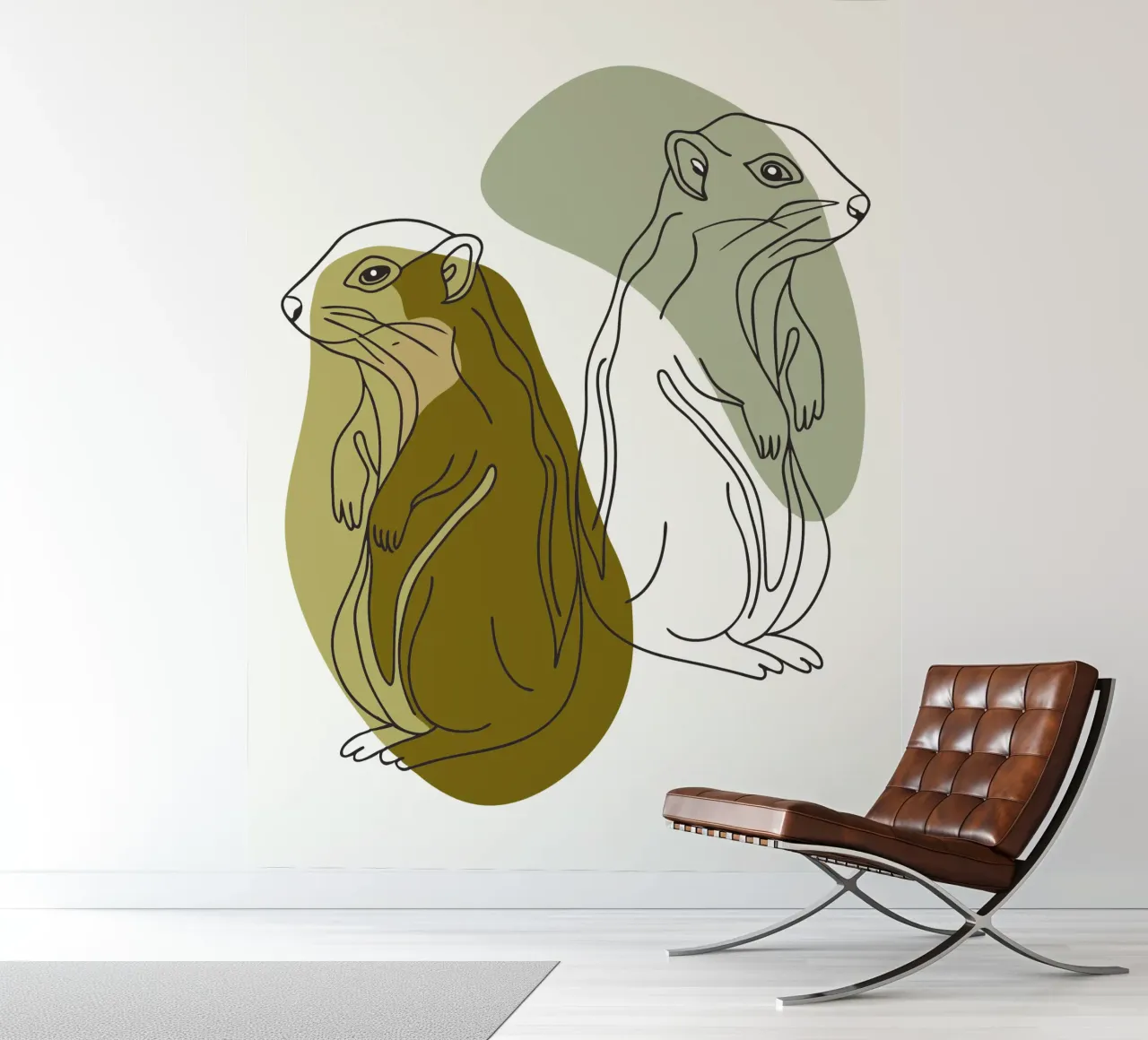 Twee eekhoorns fotobehang van RELAXING TOUCH