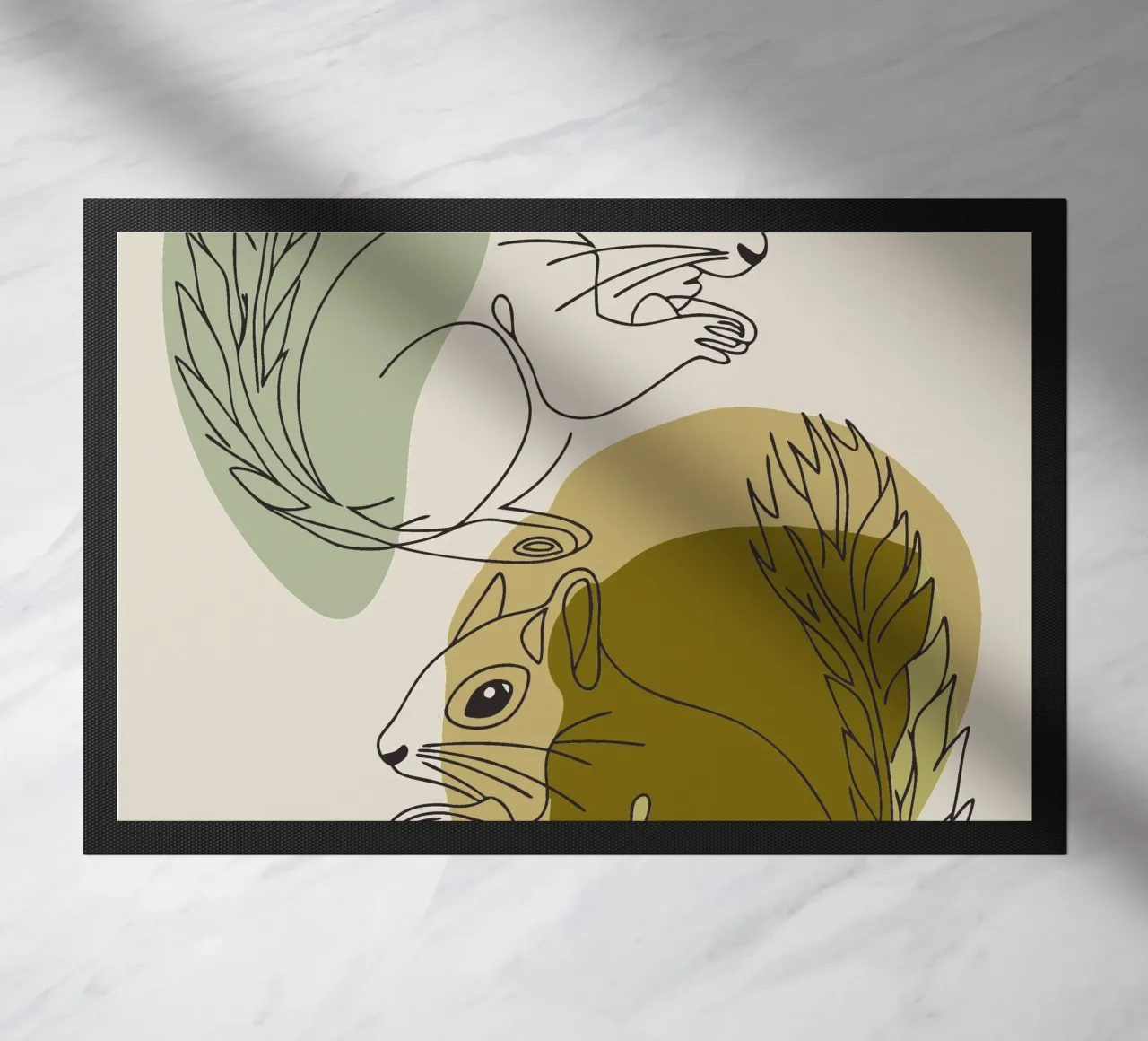 Two Squirrels doormat by RELAXING TOUCH