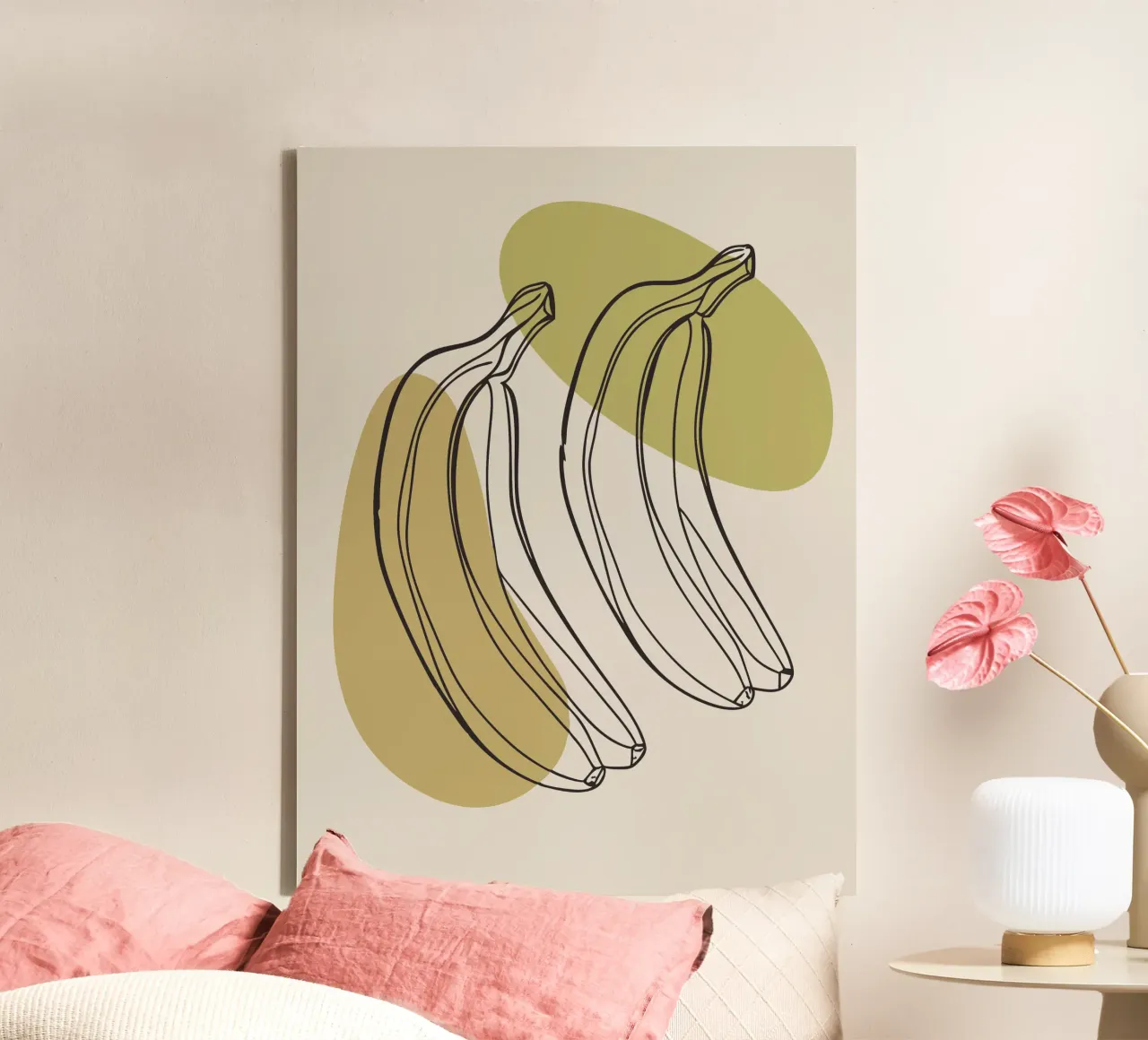 Twee bananen canvas met Baklijst van RELAXING TOUCH
