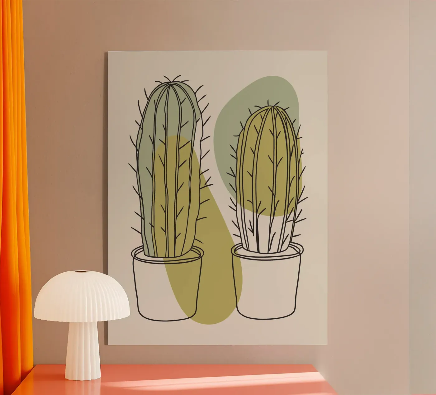 Twee cactussen acryl van RELAXING TOUCH