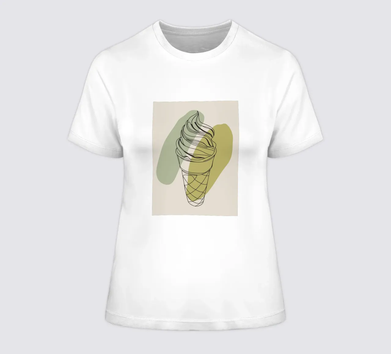 Minimalist ice cream women's fitted t-shirt by RELAXING TOUCH