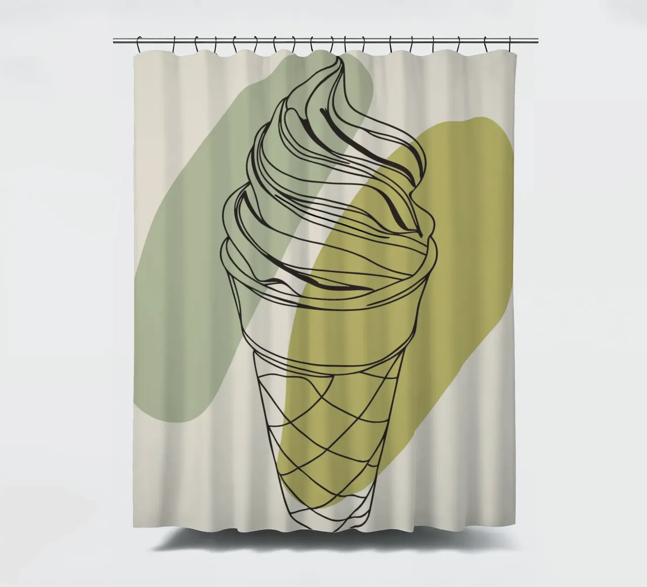 Minimalist ice cream shower curtain by RELAXING TOUCH