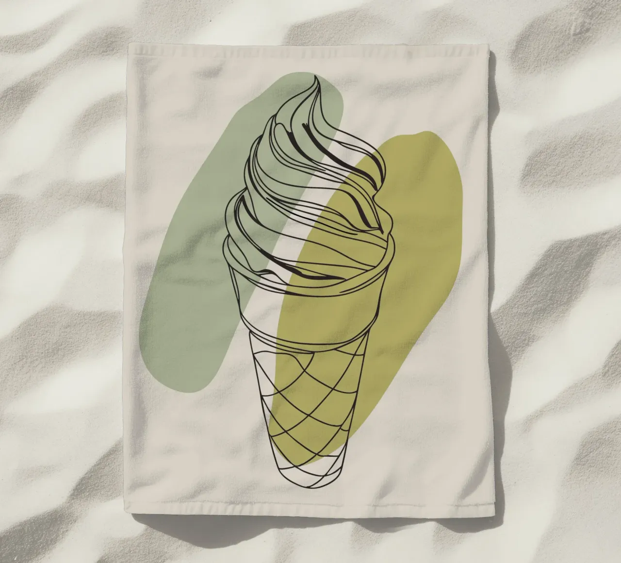 Minimalist ice cream beach towel by RELAXING TOUCH