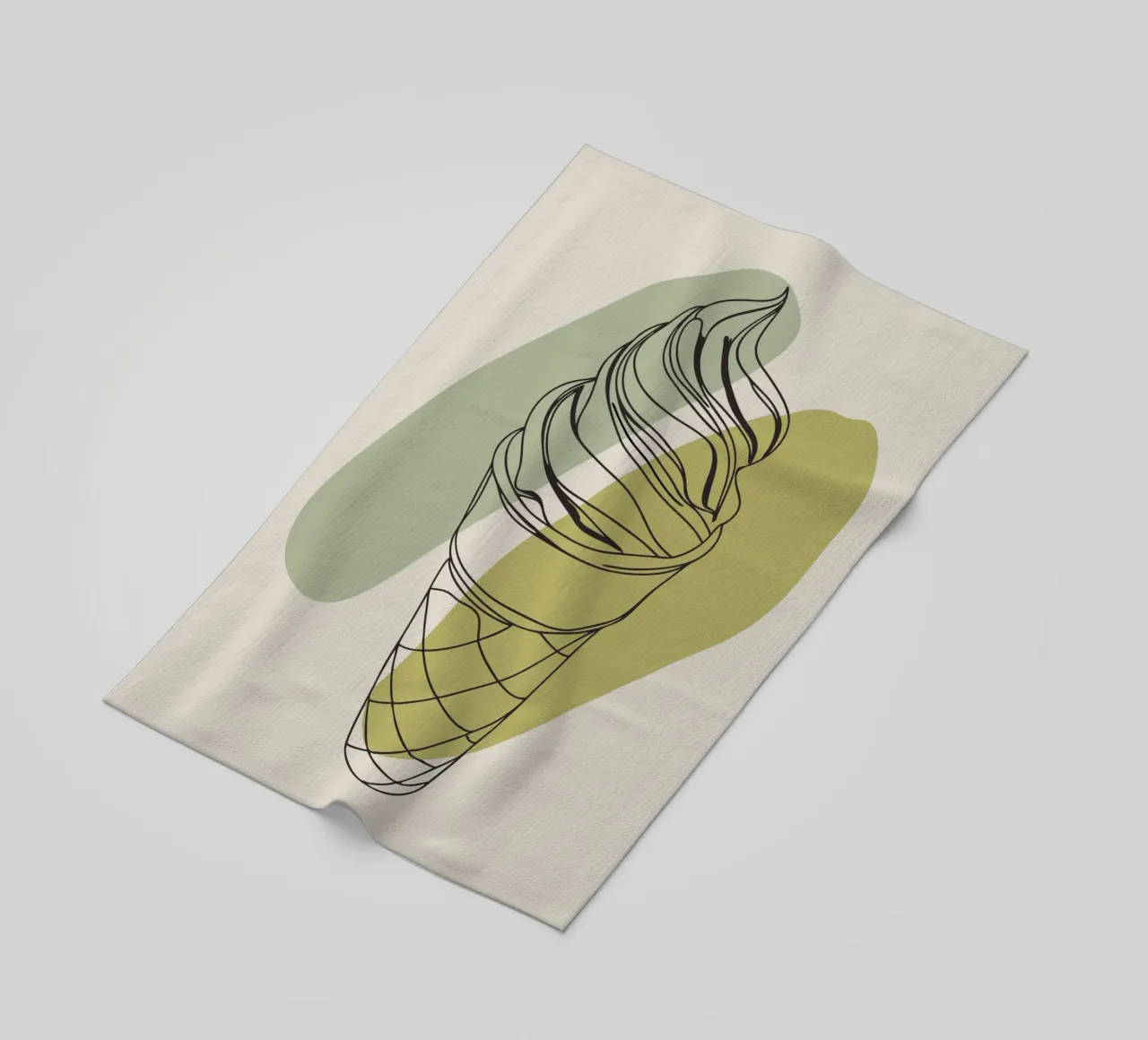 Minimalist ice cream beach towel by RELAXING TOUCH