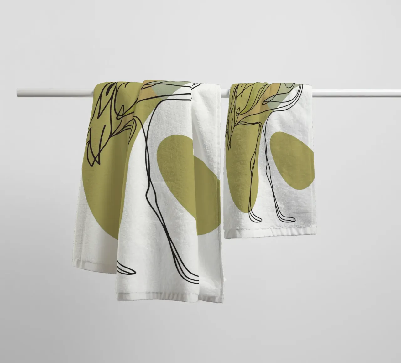Minimalist Flamingo towel by RELAXING TOUCH