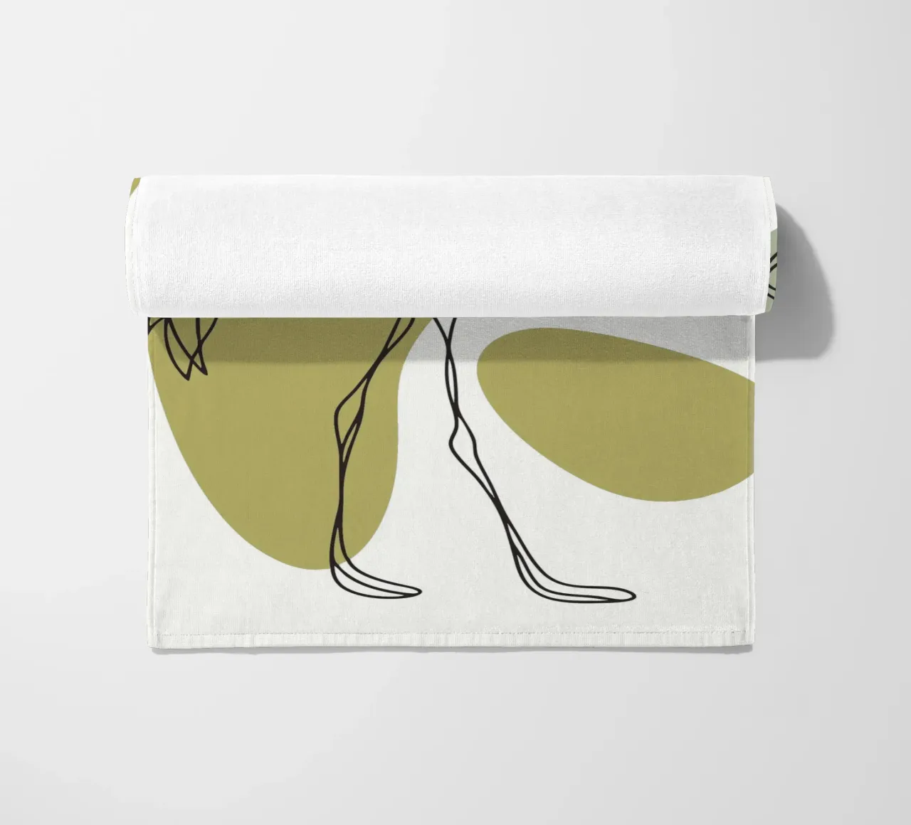 Minimalist Flamingo beach towel by RELAXING TOUCH
