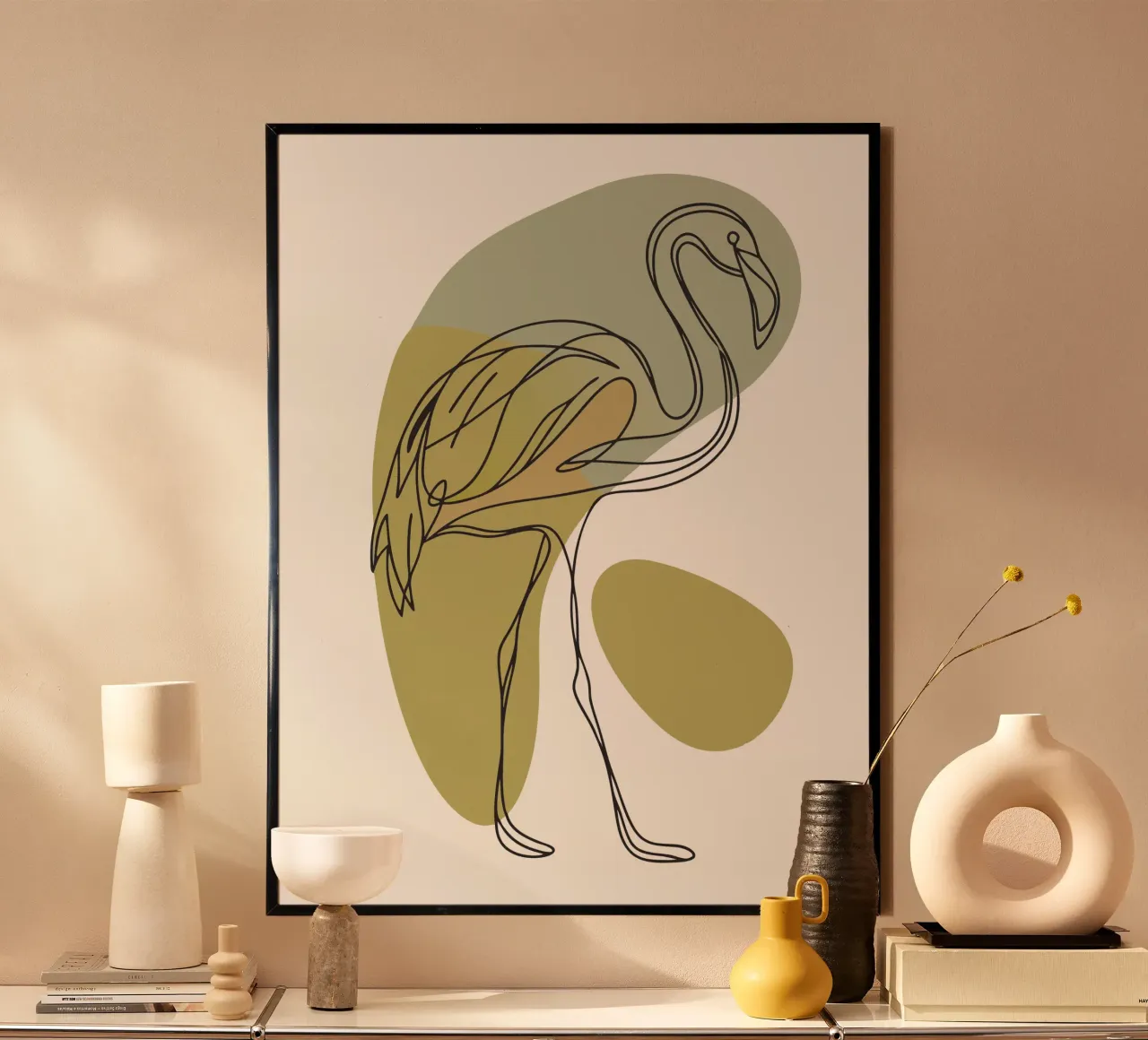 Minimalist Flamingo hahnemühle by RELAXING TOUCH