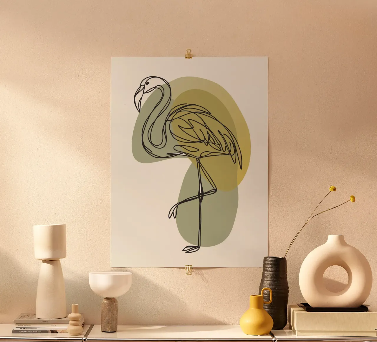 Minimalist Flamingo hahnemühle by RELAXING TOUCH