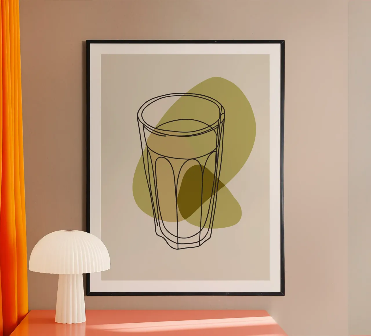 Minimalistische bril poster met houten frame van RELAXING TOUCH