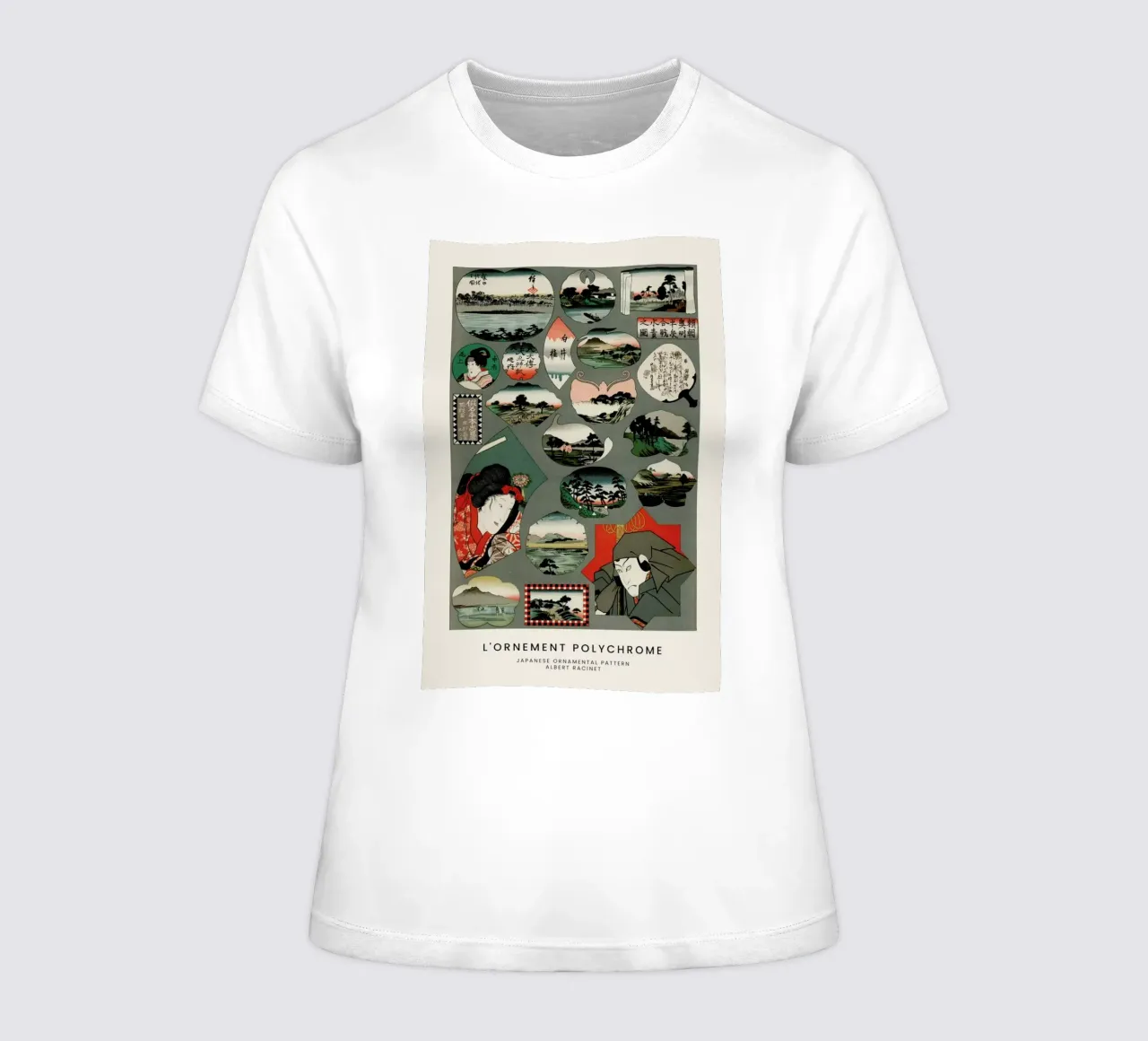 Racinet -  Japanese Ornamental Pattern II women's fitted t-shirt by Vintage by JUNIQE
