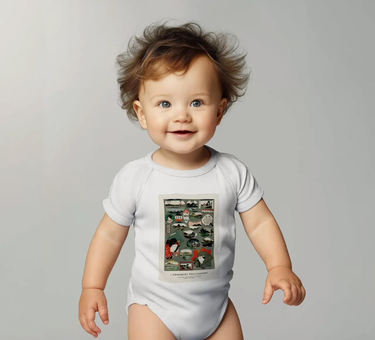 Racinet -  Japanese Ornamental Pattern II body neonato maniche corte da Vintage by JUNIQE