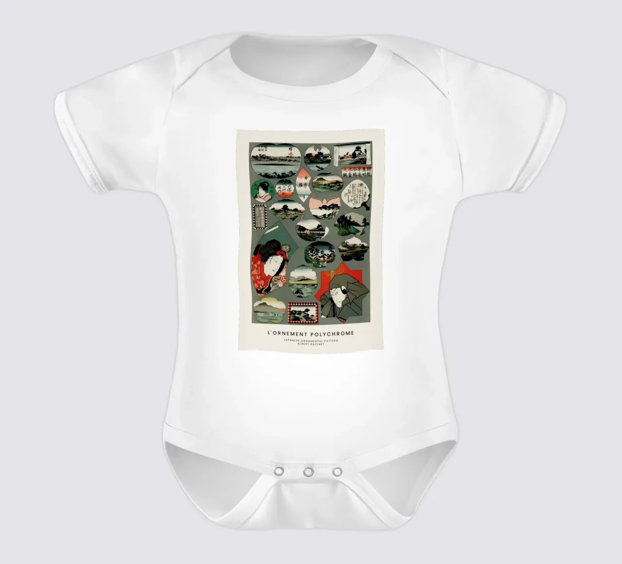 Racinet -  Japanese Ornamental Pattern II body neonato maniche corte da Vintage by JUNIQE