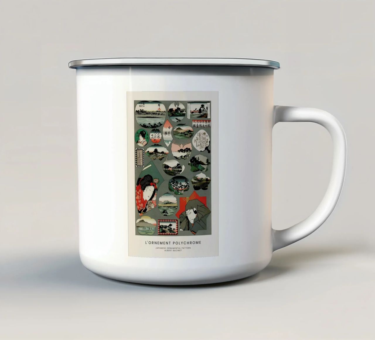 Racinet -  Japanese Ornamental Pattern II tazza in smalto da Vintage by JUNIQE