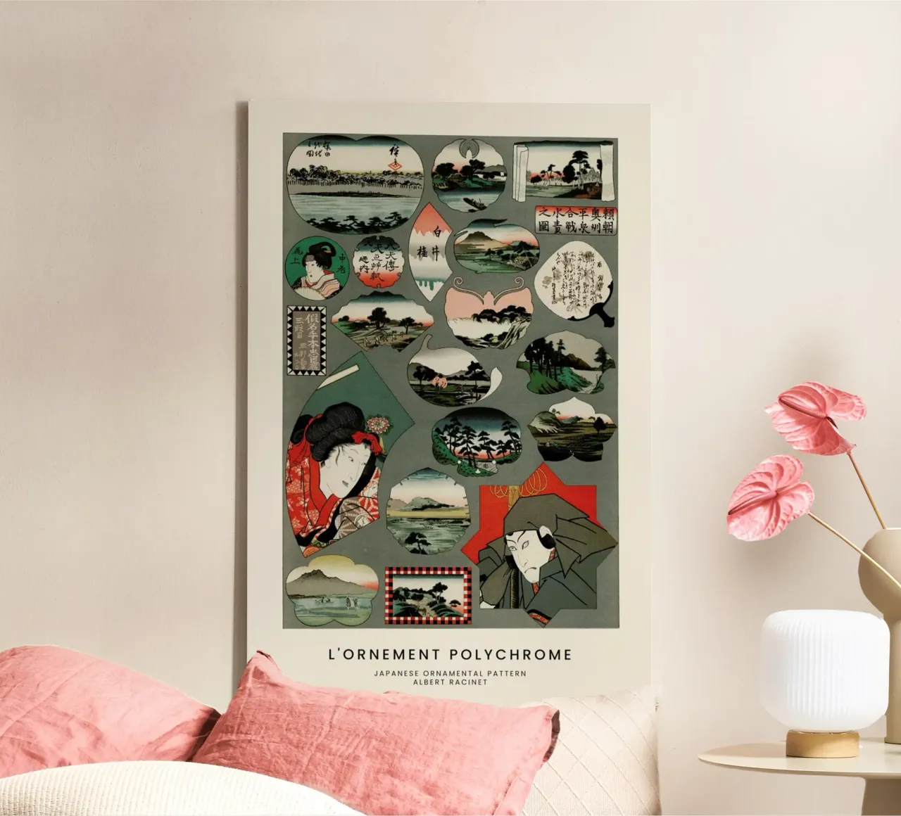 Racinet -  Japanese Ornamental Pattern II tela da Vintage by JUNIQE
