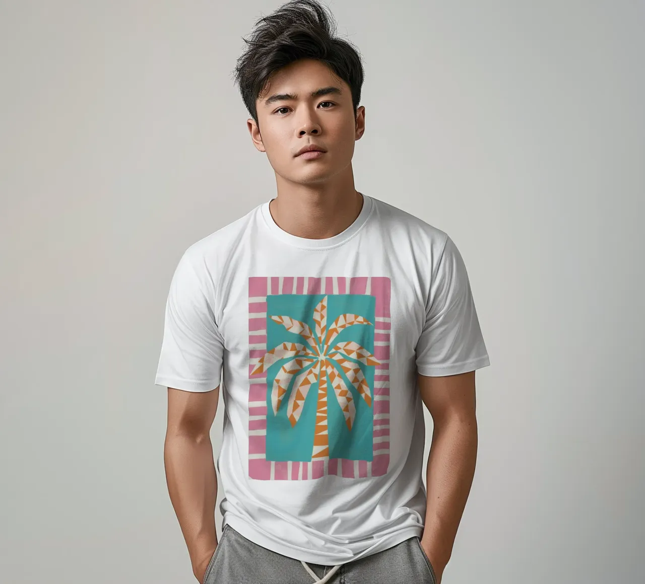 Tramonto a strisce di palme t-shirt da Lumie Layers