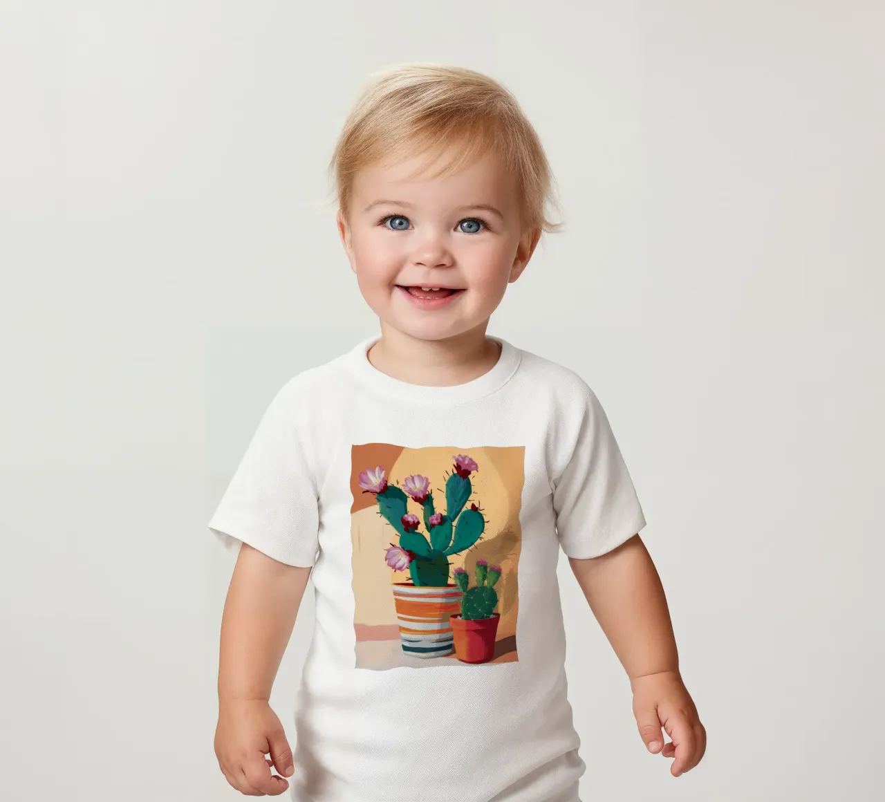 Duo di fiori di cactus maglietta neonato da Lumie Layers