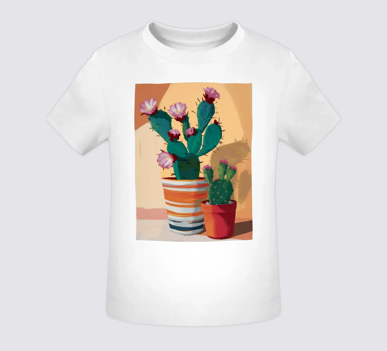 Duo di fiori di cactus maglietta neonato da Lumie Layers
