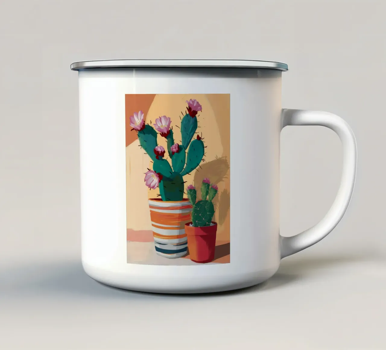 Duo di fiori di cactus tazza in smalto da Lumie Layers