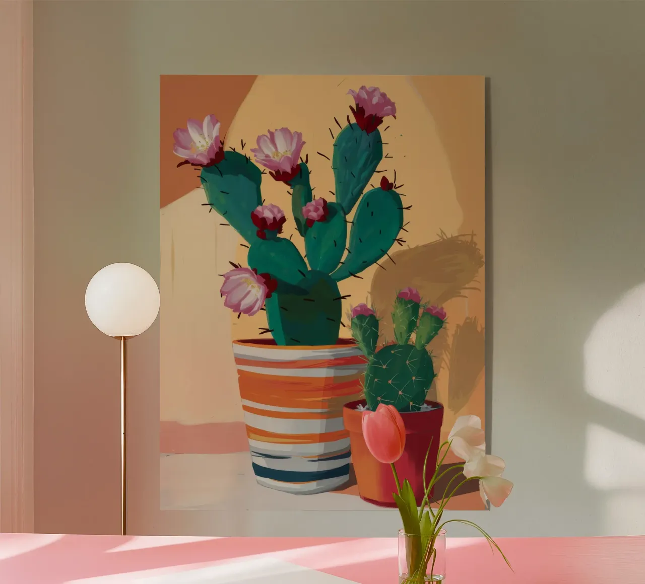Duo de fleurs de cactus plexiglas de Lumie Layers