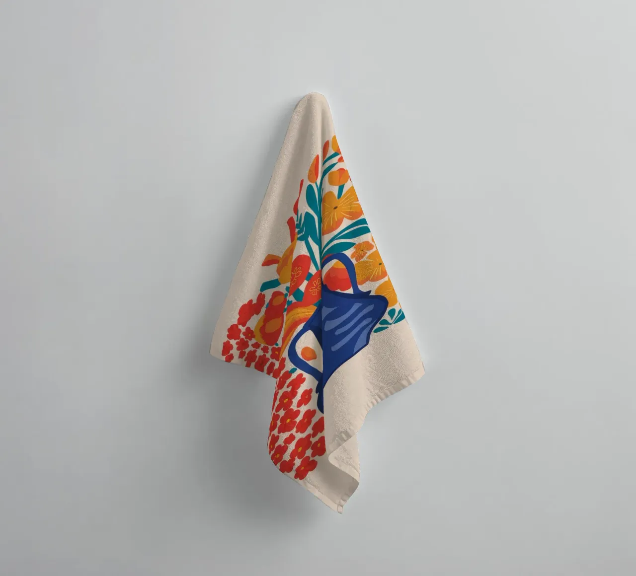 Red Bloom Contrast towel by Lumie Layers