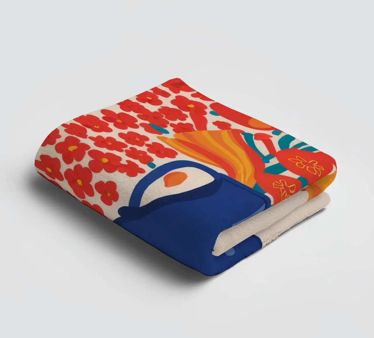 Red Bloom Contrast towel by Lumie Layers