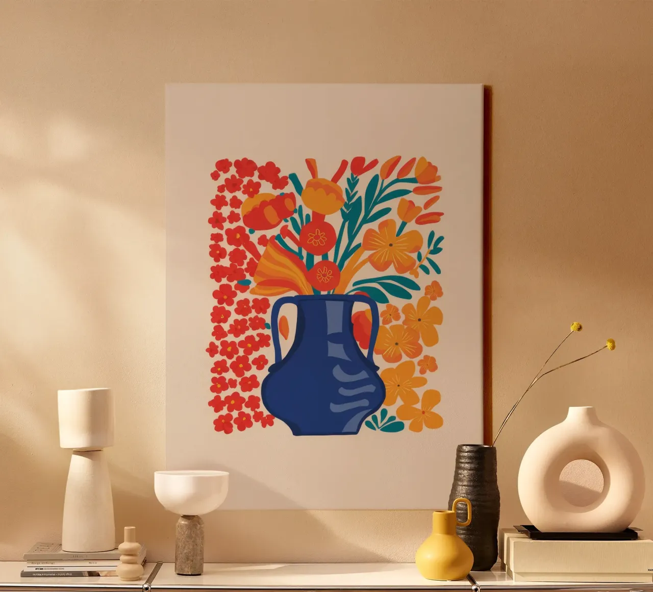 Red Bloom Contrast canvas by Lumie Layers