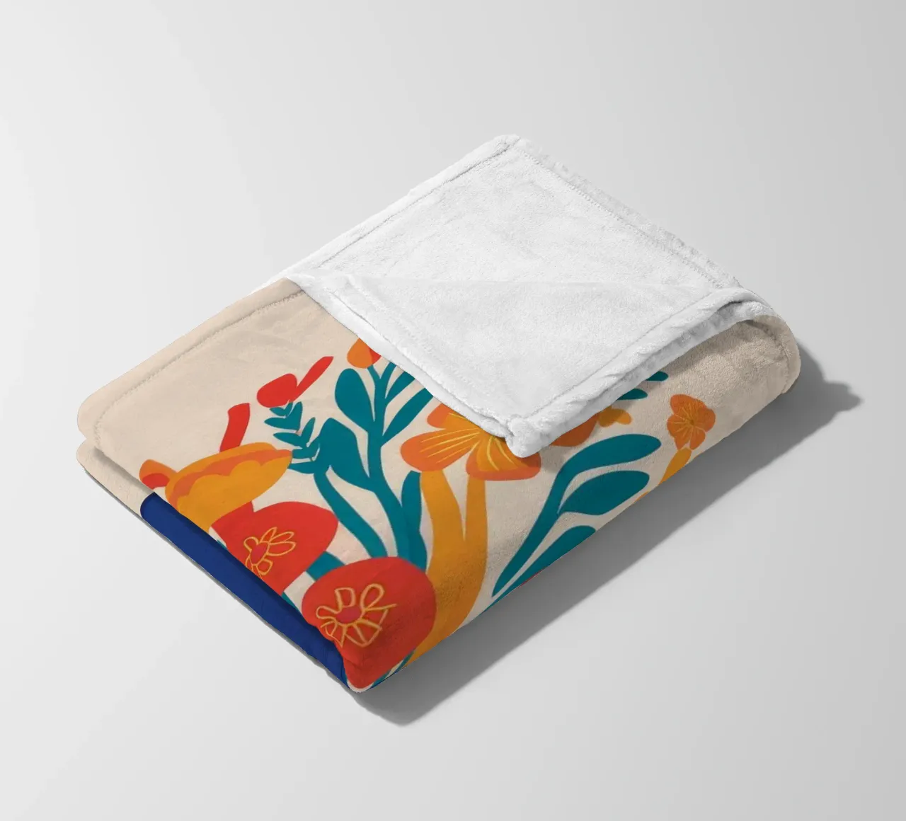 Red Bloom Contrast fleece blanket by Lumie Layers
