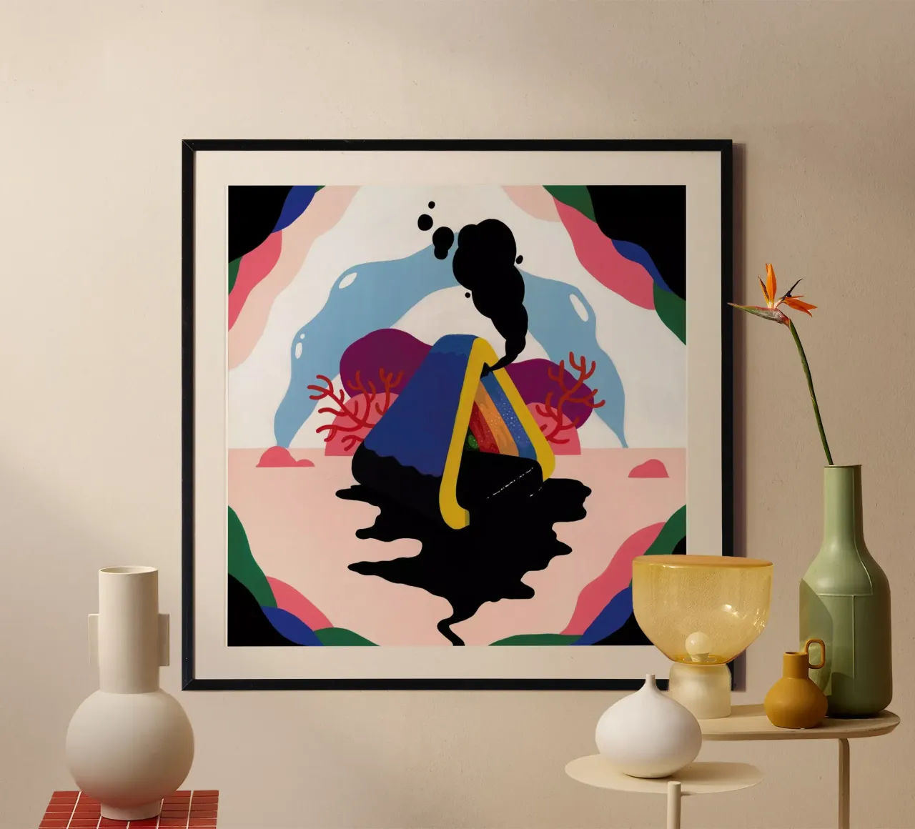 Untitled Painting poster con telaio in alluminio da Famous When Dead