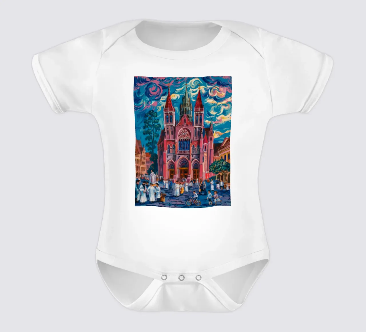 Gothic Procession Illumination short-sleeve baby romper by Lush Essence