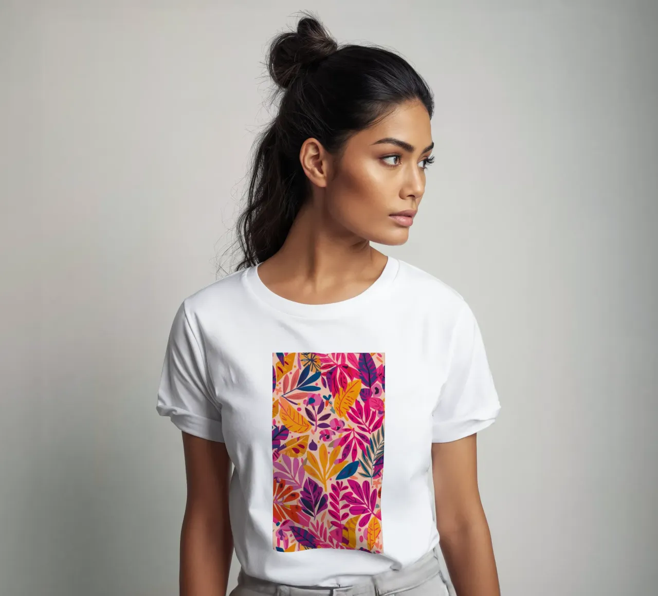Fiesta floreale fucsia t-shirt da Grande Serene