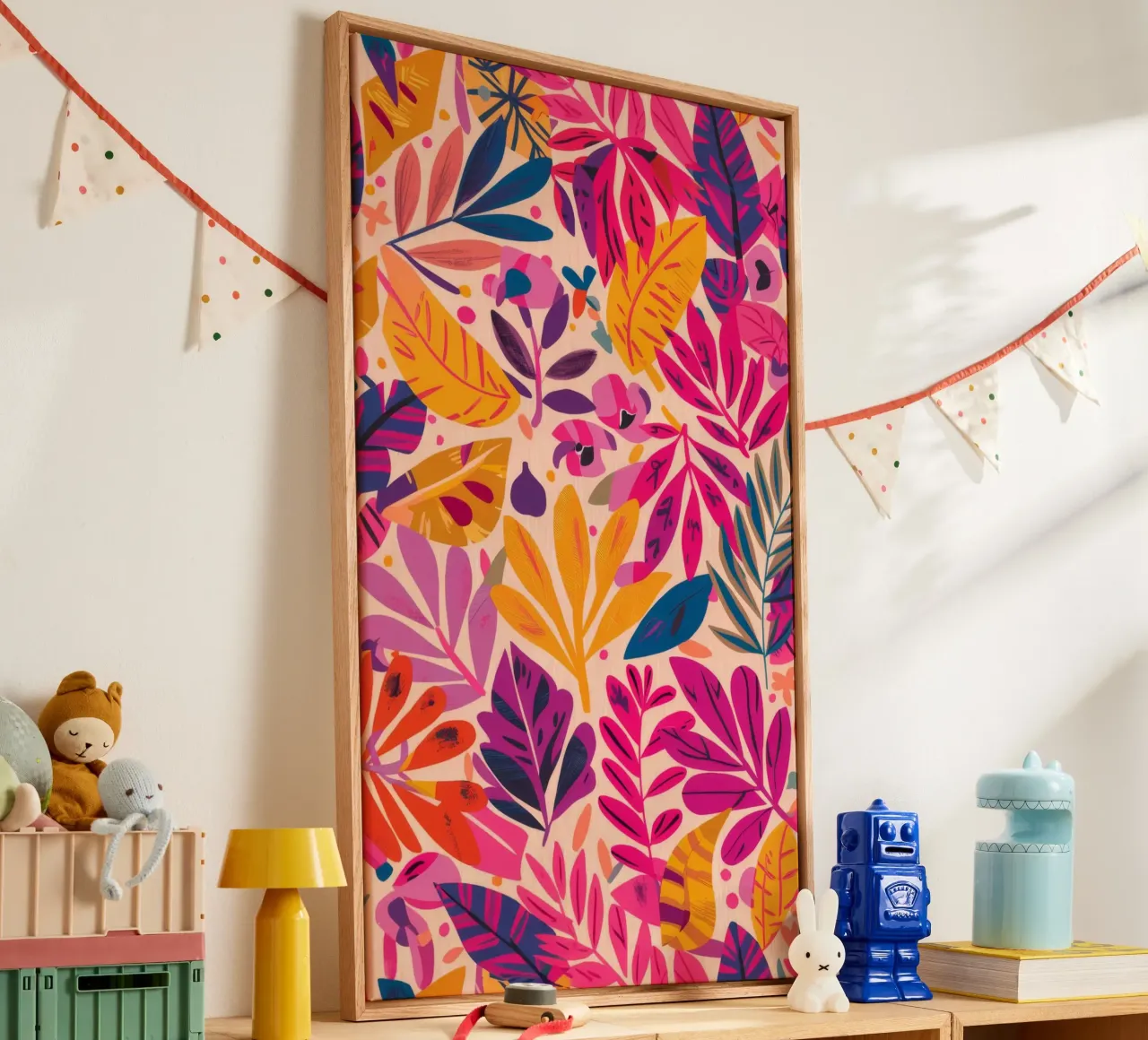 Fuchsia Bloemen Fiësta canvas van Grande Serene