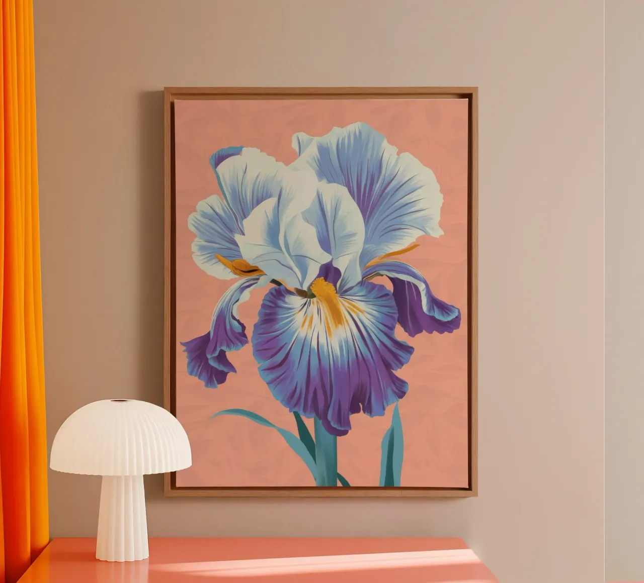 Iris Bloom Majesty tela con Cornice a cassetta da Lumie Layers