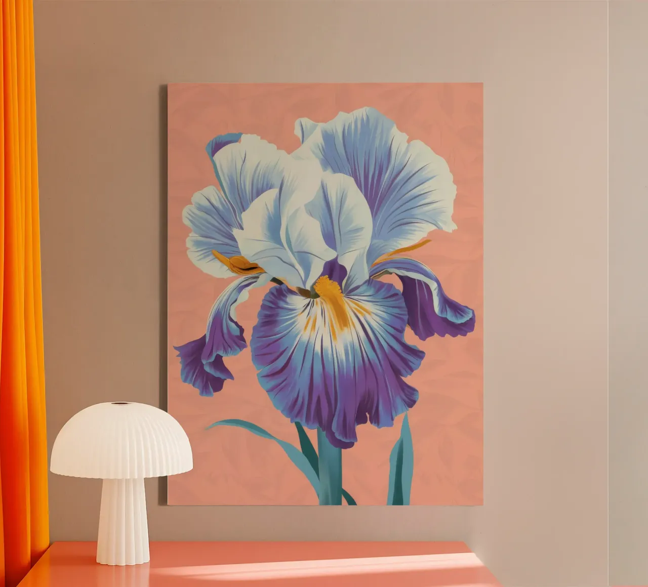 Iris Bloom Majesty tela con Cornice a cassetta da Lumie Layers
