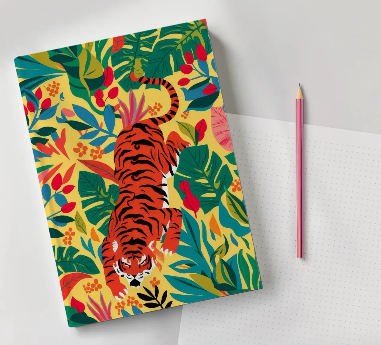 Tiger's Jungle Gaze notebook by Grande Serene