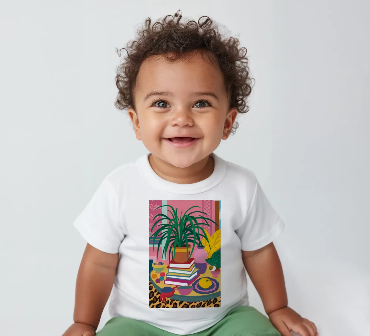Piante con stampa leopardo maglietta neonato da Lumie Layers