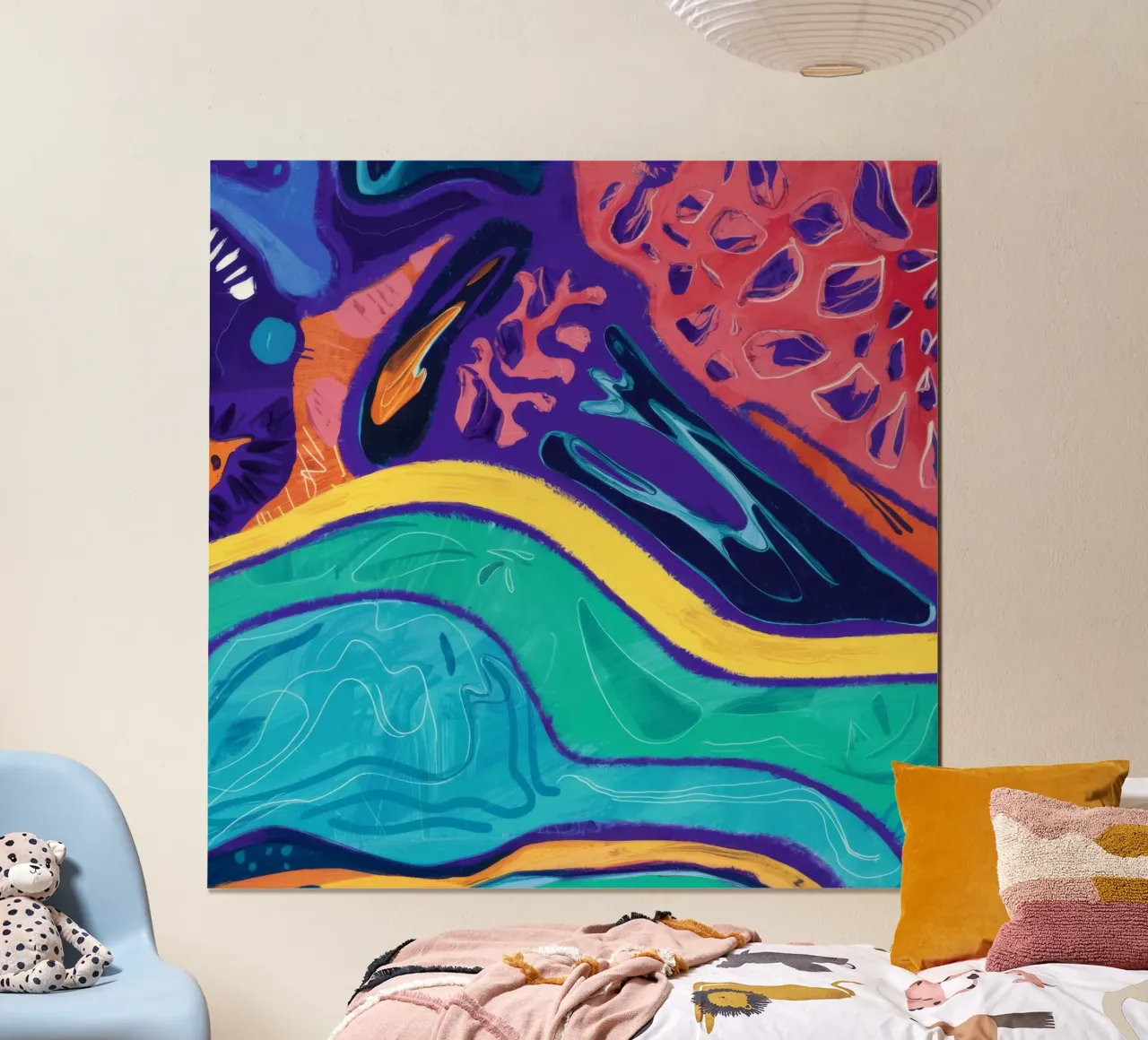 Sogni vibranti e fluidi poster con telaio in legno da Vivid Reverie