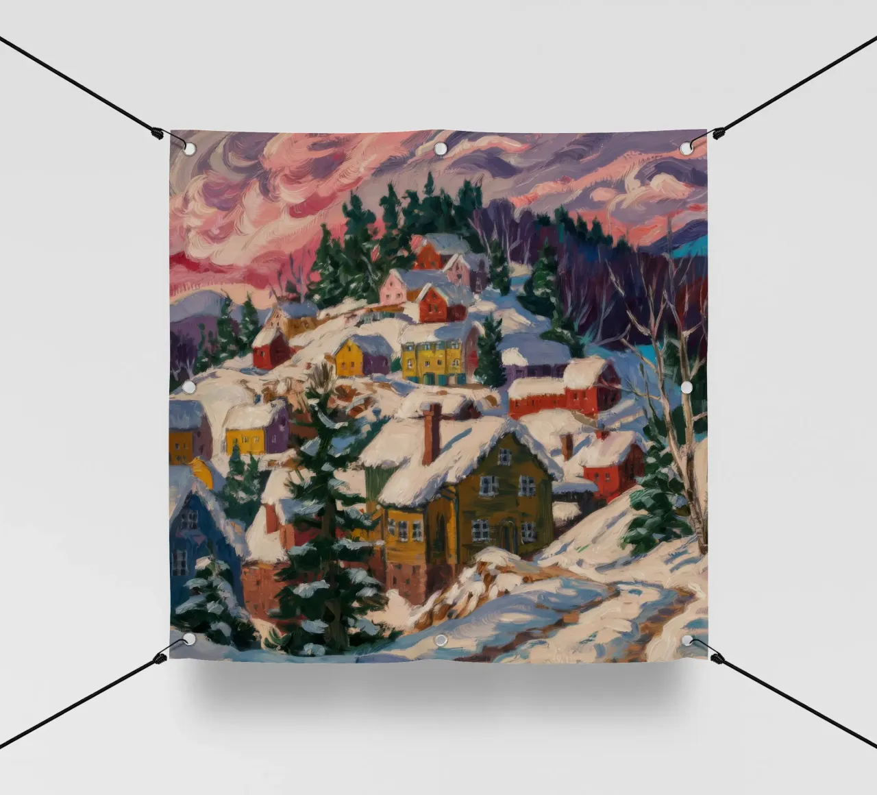 Il bagliore del villaggio invernale telo in pvc da Lush Essence