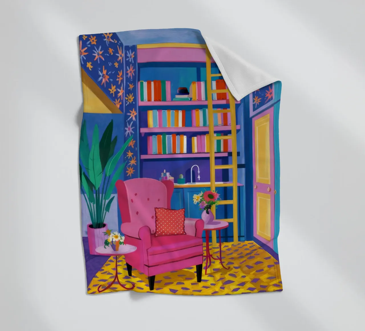Velvet Chair Library fleece blanket by Grande Serene