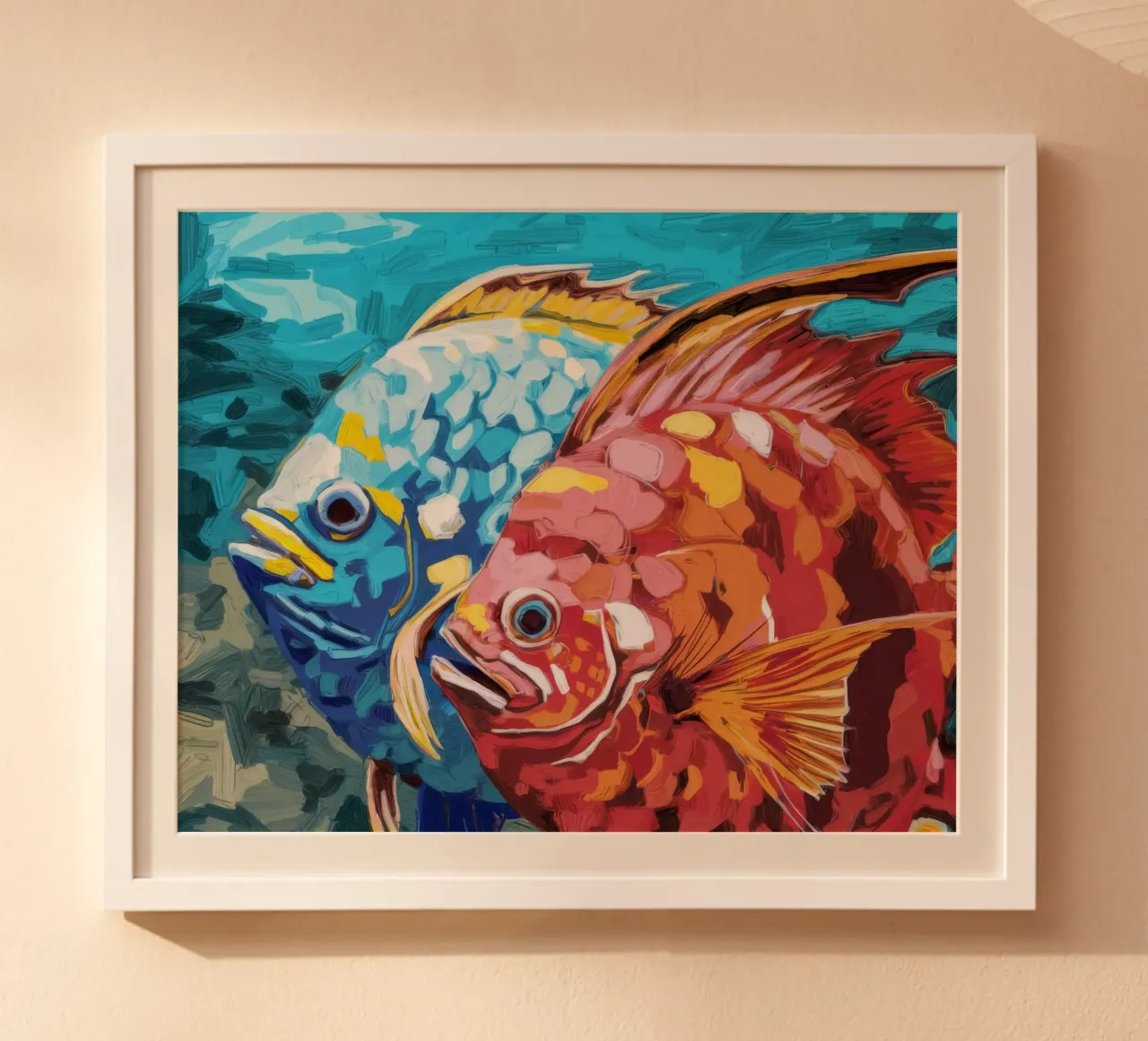 Maestà del corallo azzurro poster con telaio in legno da Vivid Reverie