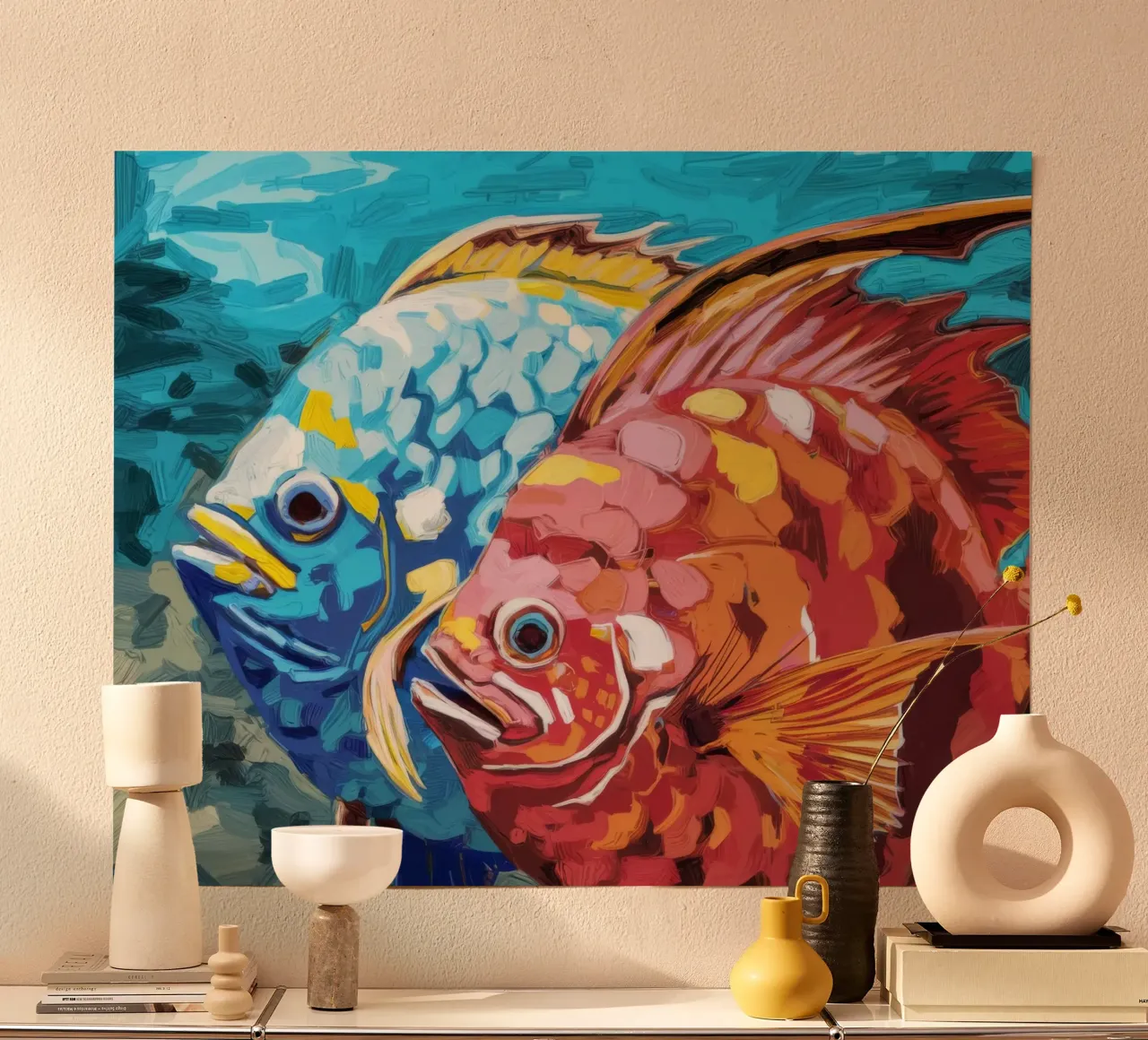 Maestà del corallo azzurro poster con telaio in legno da Vivid Reverie