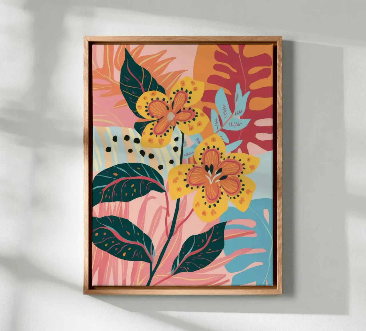 Vlinder Flora Dans canvas met Baklijst van Lumie Layers