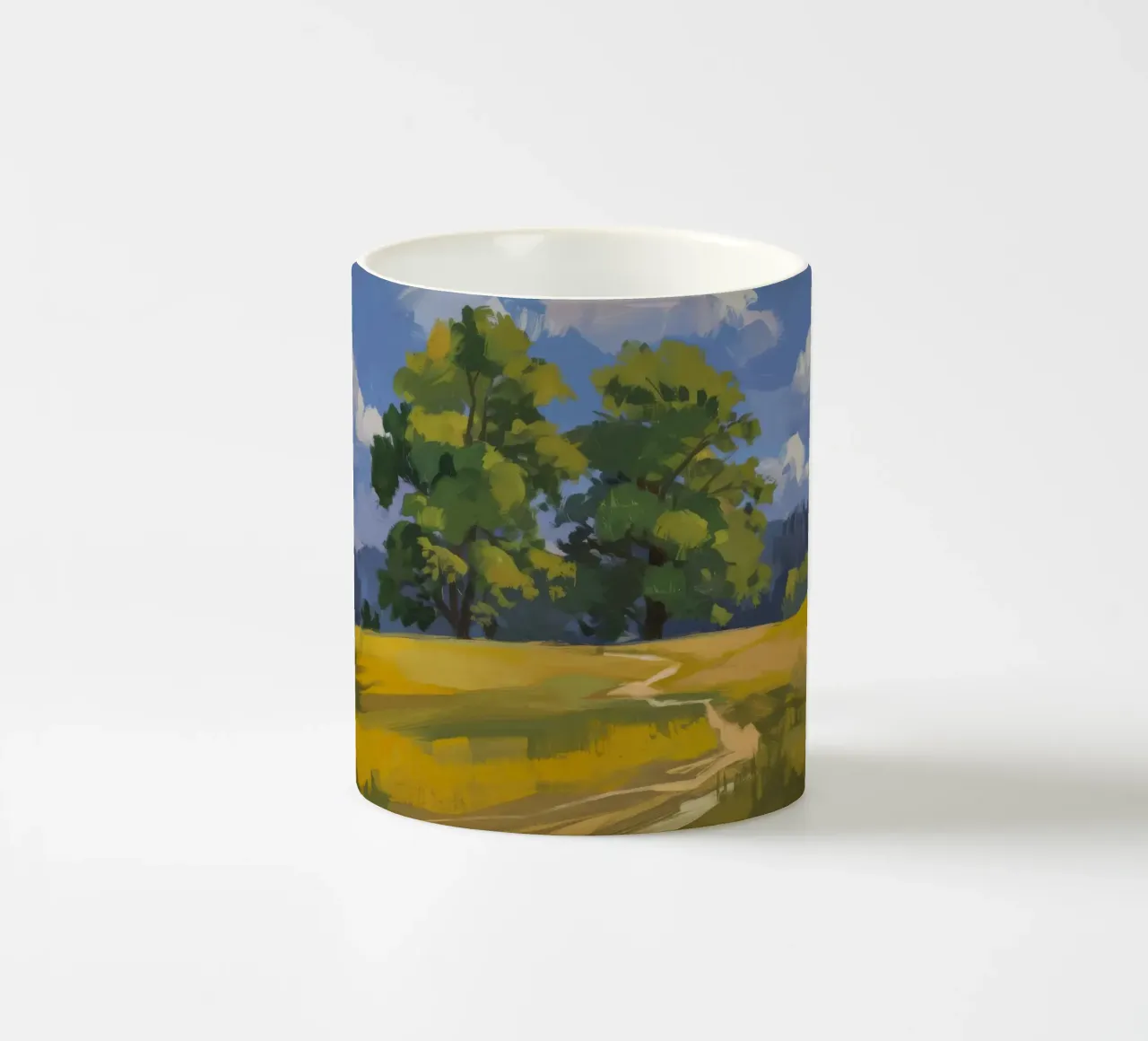 Abbraccio dei campi d'oro tazza in ceramica da Radiance Landscape