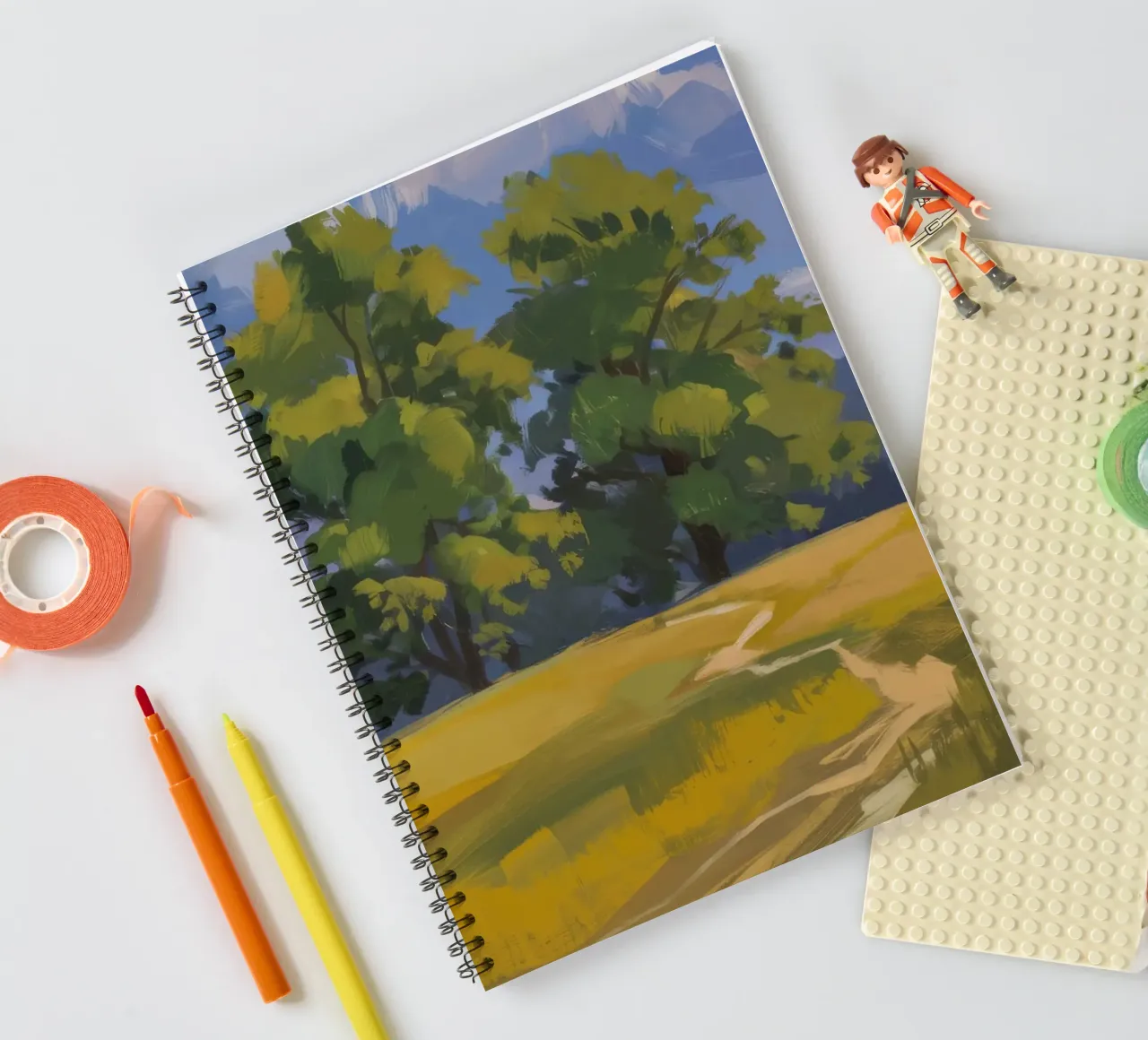 Golden Fields Embrace spiral notebook by Radiance Landscape