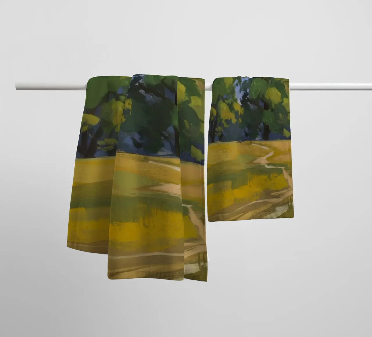 Golden Fields Embrace towel by Radiance Landscape