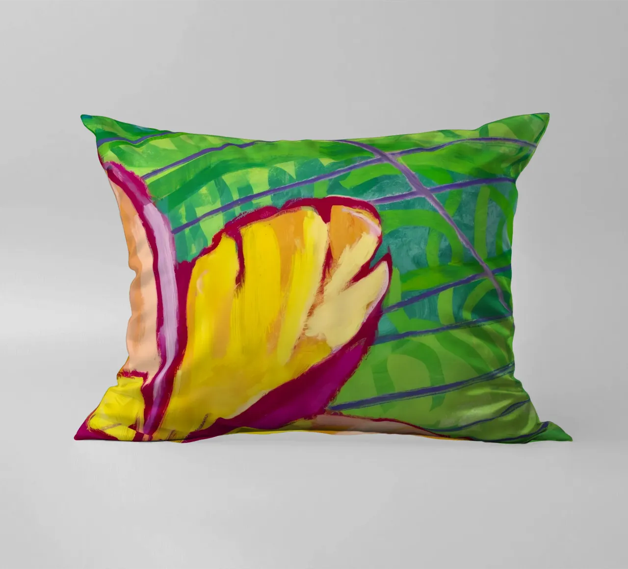 Tropical Bloom Burst decorative cushion by Vivid Reverie