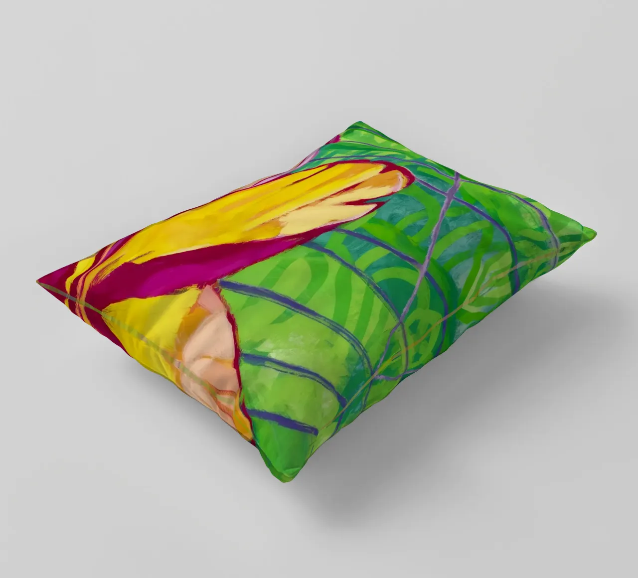Tropical Bloom Burst decorative cushion by Vivid Reverie