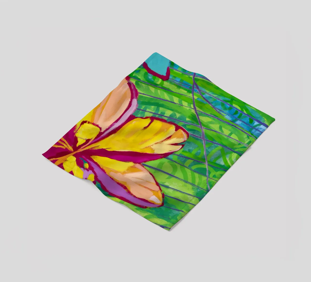 Tropical Bloom Burst fleece blanket by Vivid Reverie